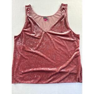 Women’s Vince Camuto Pink Velvet Tank Top Sz XL